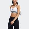 Adidas Contrast Logo Print Low-Intensity Sports Bra Women Underwear White GR8180