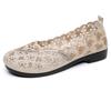 Summer Old Beijing Women's Cloth Shoes Hollow Breathable Mesh Middle-aged and Elderly Shoes Shallow Mouth Soft Sole Comfortable One Pedal Mother Shoes
