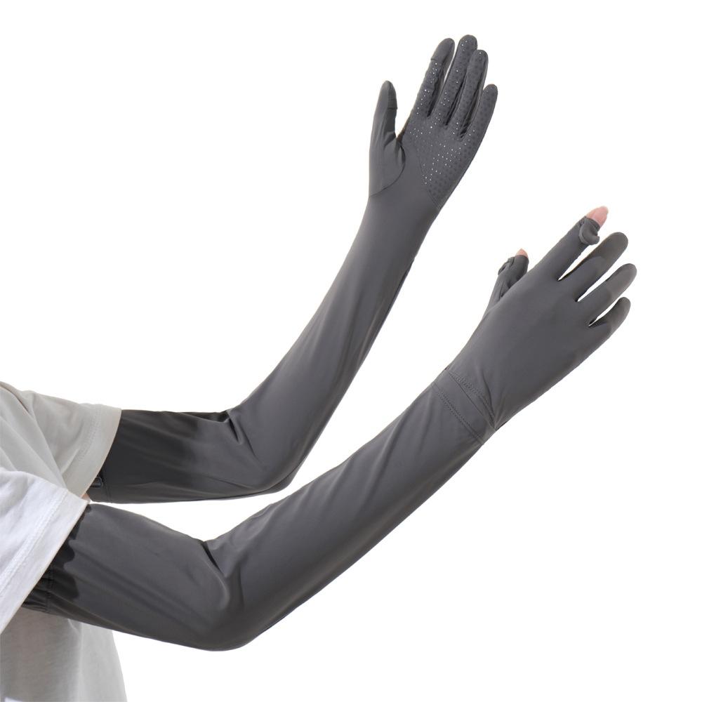 

Летние солнцезащитные перчатки для женщин Длинные рукава-нарукавники для вождения для защиты рук от УФ-лучей Ледяной шелк Спортивные для езды Нескользящие Ледяные рукава One size