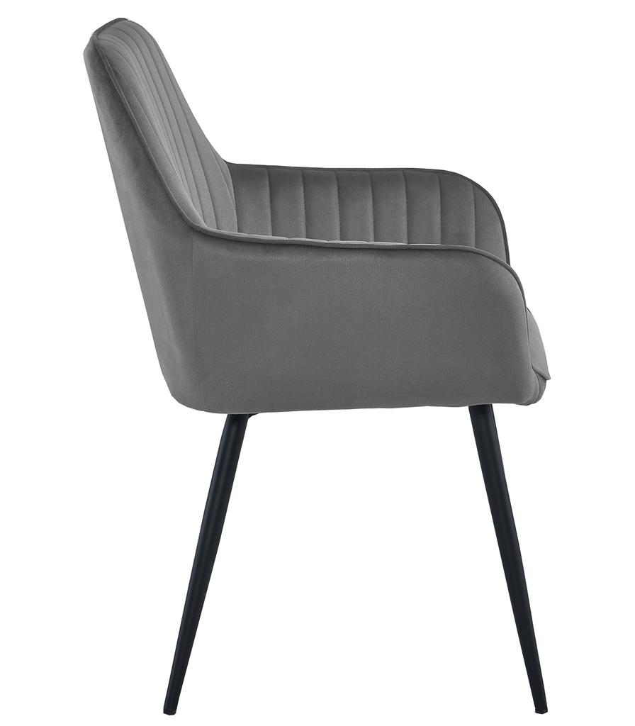 SOLDEN Chair - Dark Gray Velvet / Black Legs X 2