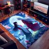 1pc Inuyasha & Kagome Print Area Rug - Soft,Washable Non-Slip Indoor Mat for Office Chairs,Living Room,Home Office Decorative Rug