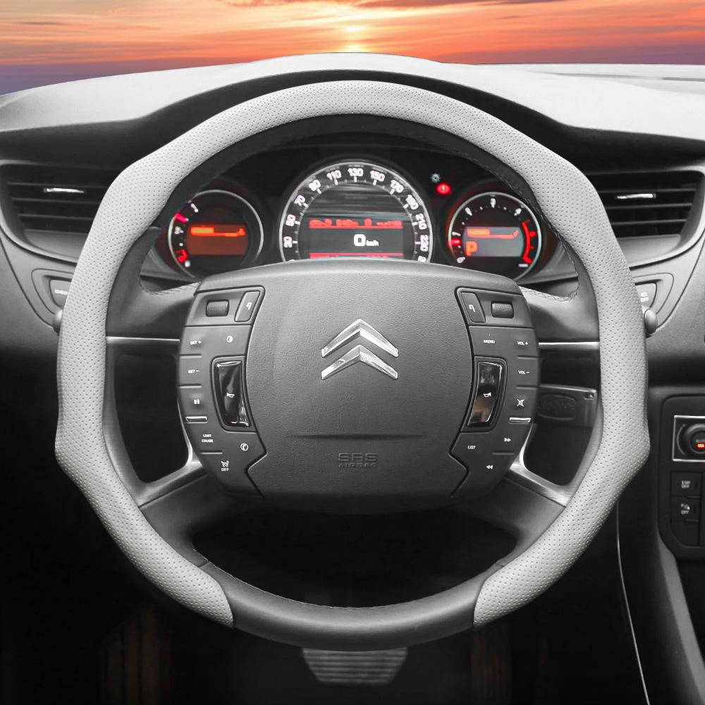 Suitable for Citroen Perforated Leather Steering Wheel Cover C3 C4 X Berlingo C5 Aircross Jumper SpaceTourer Ami X Red Black