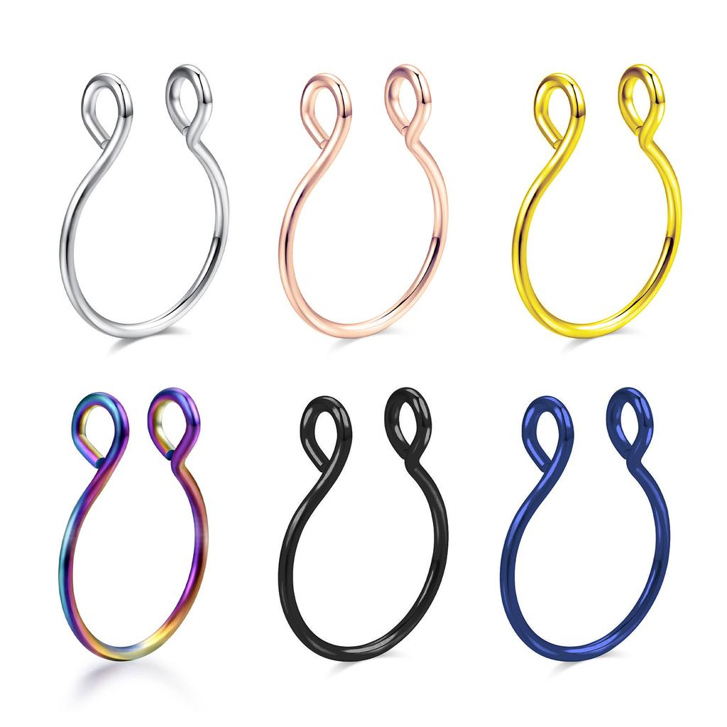U-shaped nose ring accessories nose clip vacuum plating, puncture jewelry