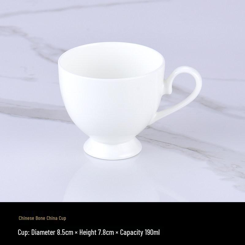 Luxurious Bone China Gold Rim Coffee Cup & Saucer Set - Pure White Ceramic English Style for Hotels and European Coffee Service