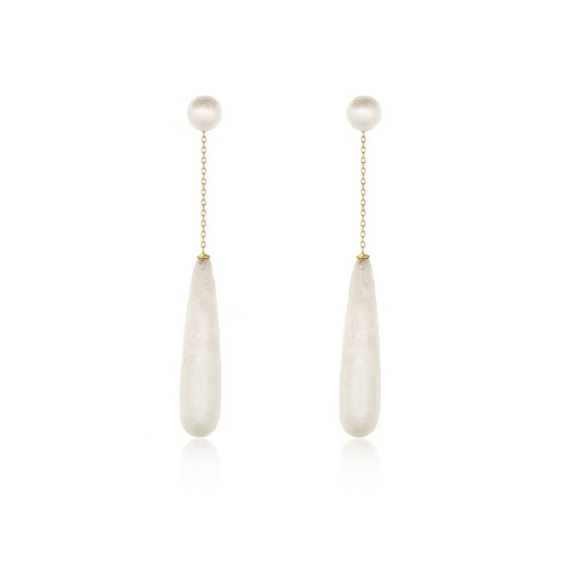 French Elegant Water Drop Imitation Pearl Long Earrings Fashionable Texture Foam 2026 New Design Jewelry Accessory For Womens