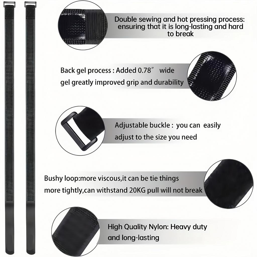 Wheel Straps 4 Pack - - Hook and Loop Tie Down Straps for Bike Wheels, Multi-Purpose Glue Fastening Straps