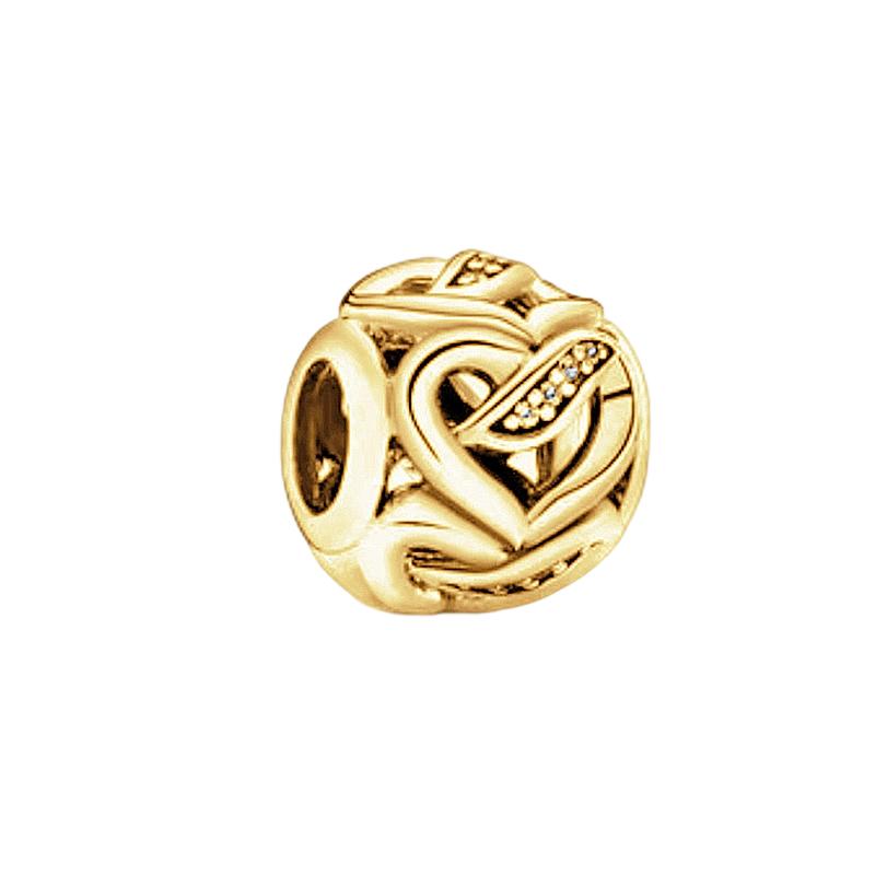 Altın Kaplama Parlak Charm Boncuk Kolye Ucu Orijinal Yılan Bakır Bileklik Kolye Boncuklarına Uyar Kendin Yap Takı Kadın Hediye