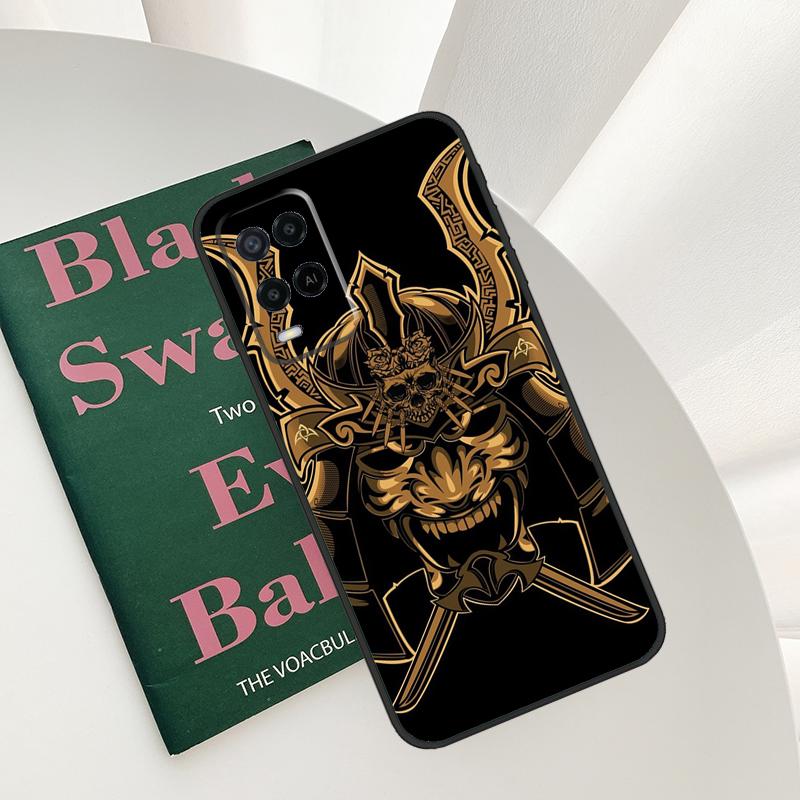 Samurai Mask Demon Case For Oppo A96 A76 A16 A15 A17 A52 A72 A54S A57S A58 A78 A98 A57 A77 A54 A74 A94 Cover