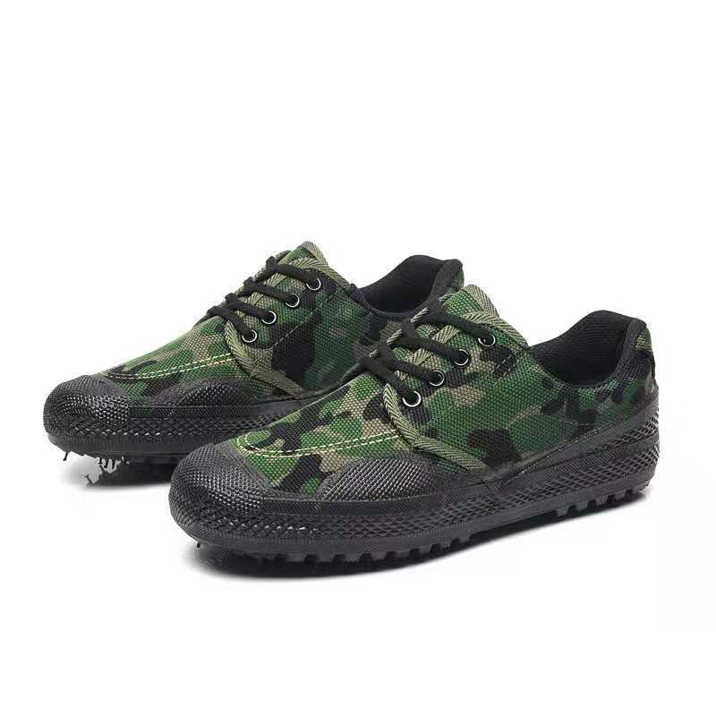 Jiefang Shoes Men's Wear-resistant Labor Canvas Labor Insurance Shoes Military Training Shoes Non-slip Deodorant Rubber Shoes Camouflage Shoes