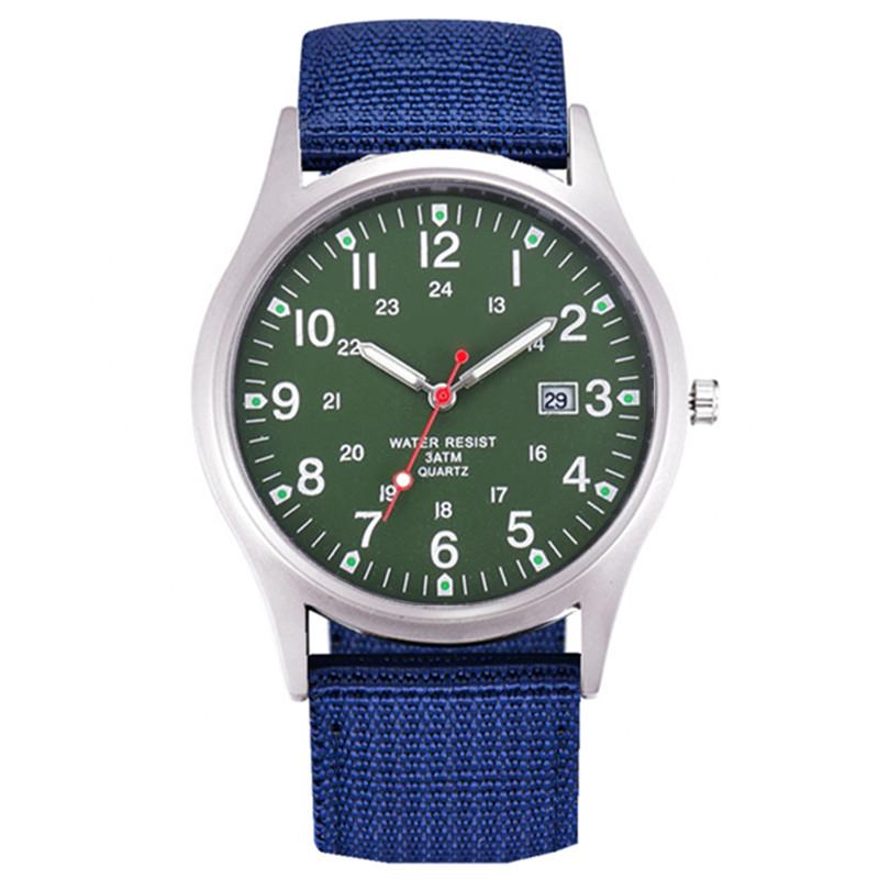 Men's Casual Nylon Band Quartz Sports Watch with Date Function