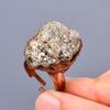 Friendship Day Sale Pyrite Druzy Gemstone Copper Statement Eternity Promise Ring V-12