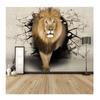 3D Embossed Lion Murals Wallpaper KTV Bar Cafe Background Kids' Room Wall Papers Brick Wall Mural