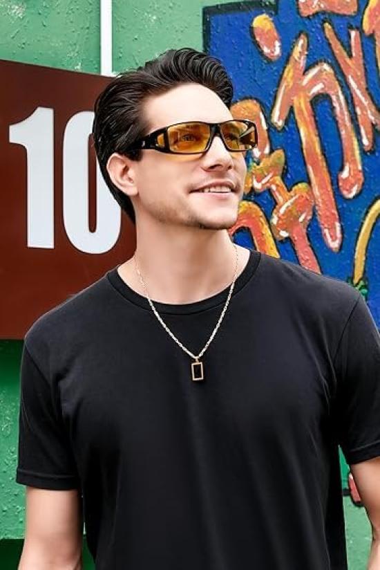 Feisedy TAC UV400 for Night Large Yellow B2593 Over-the-Eye Sunglasses, Polarized, Protection, Driving, Size, Lenses, Unisex,