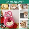 Pineapple Pup And Strawberry Bear Plush Cartoon Shoulder Bag Large Capacity Tote For Everyday Use