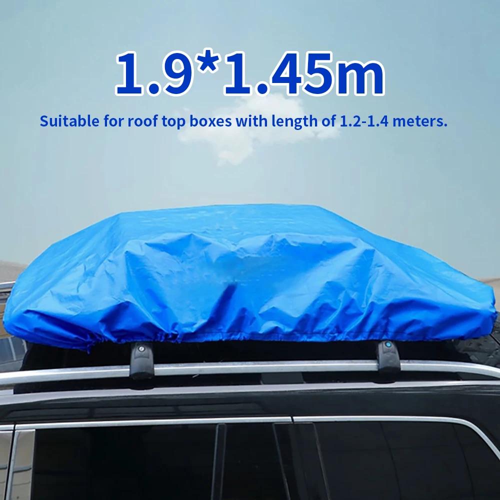 Waterproof Off-Road SUV Car Roof Rain Cover Fixed Net Cloth Bag Roof Rack Rain Cover Travel Bag Dust Cover for Car Accessories 1.9x1.45m