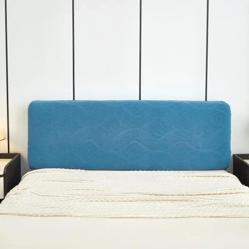 1 PC Splash Proof Headboard Cover Wave Pattern Headboard Cover Knitted Elastic Jacquard Bedside Cover for Bed In Bedroom