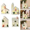 Ceramic Christmas Village House White LED Warm Lights for Party Table Winter