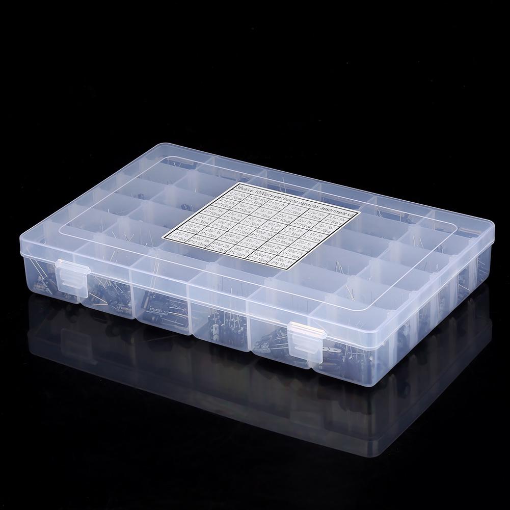 1000 Stück 36 Werte Elektrolytkondensator-Sortiment 10 V ~ 50 V 0,1 uF bis 1000 uF