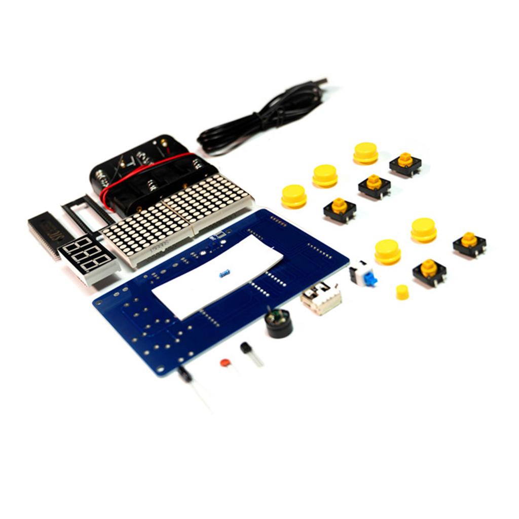 Pixel Game Console Production Kit 51 Single-chip Game Console DIY Kit for Snake/Plane Game