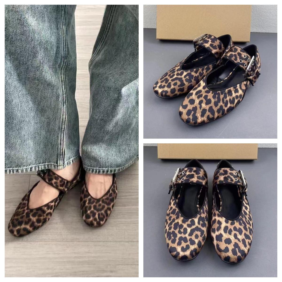 

TRAF Women Leopard Print Flat Shoes Chic Mary Jane Ballet Flats Comfortable Slip On Single Shoes 2024 Shallow Mouth Single Shoes 36