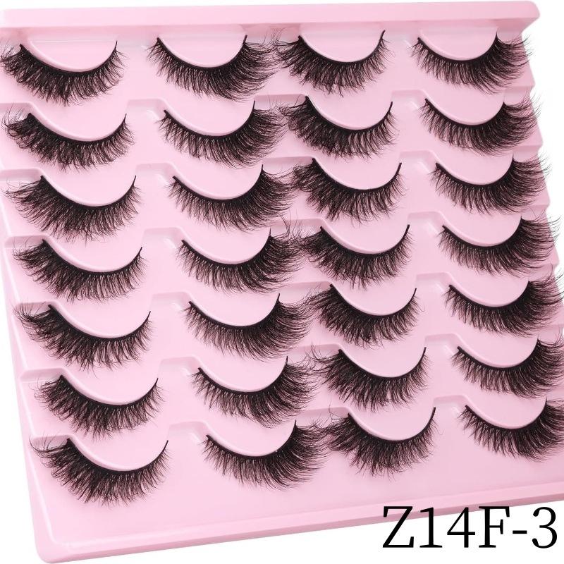14 Pairs Of Imitation Mink False Eyelashes Dense Multi-Layer Fried Three-Dimensional Messy Fluffy Eyelashes Z14F-4