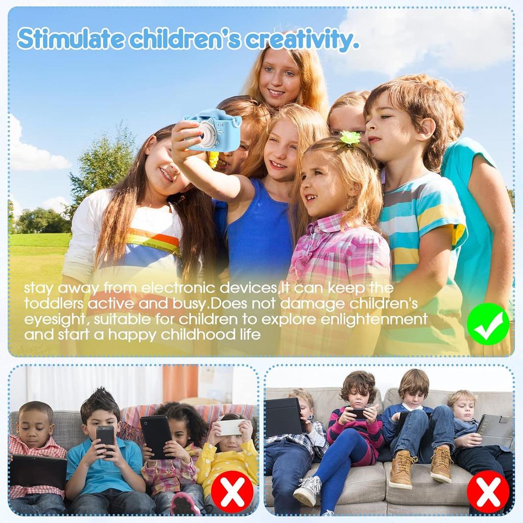 Kids Camera Toys for Boys, Selfie Camera for Kids,HD Kids Digital Camera, 3 4 5 6 7 8 9 Year Old Boys Grils Christmas Birthday Gifts, Toddler Camera
