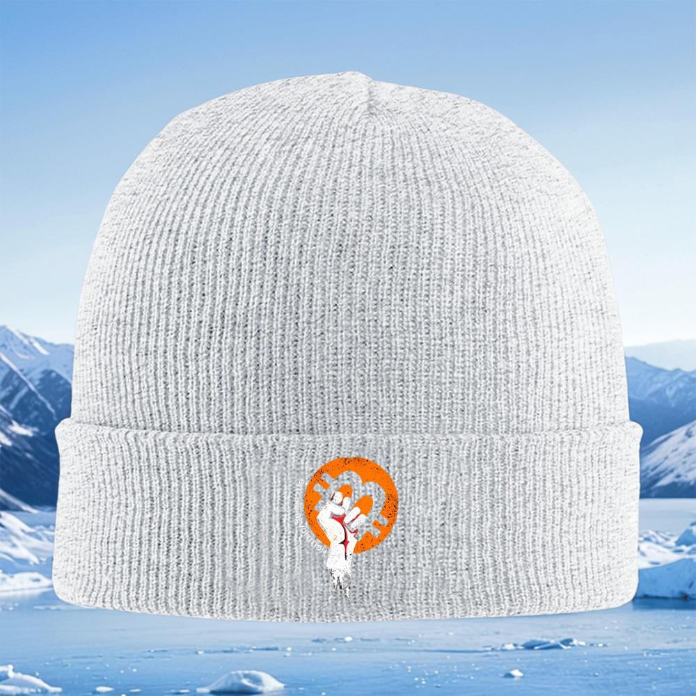 Fist Bitcoin symbolRevolution Men Women Unisex Knitted Hat Beanie Pullover Cap Winter Thermal Warm Christmas Outdoor Cycling Hi