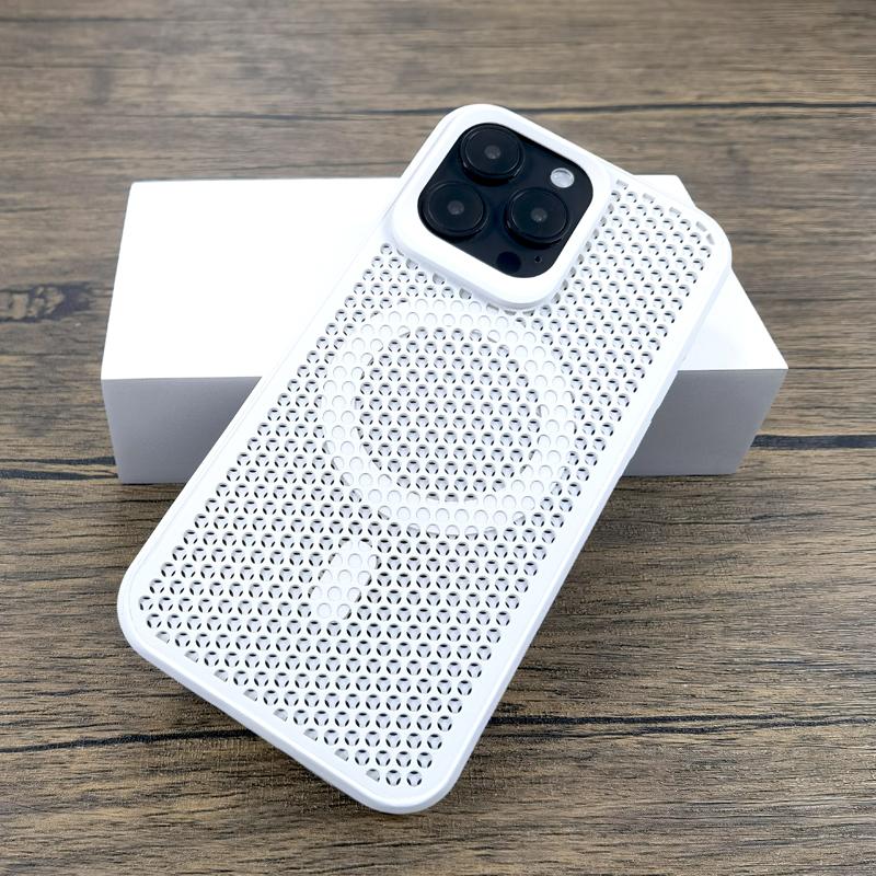 Luxury Dissipate Heat Plastic For Magsafe Magnetic Case For 17 16 15 14 13 12 Pro Max 16Pro 15Pro 14Pro Soft Back Cover