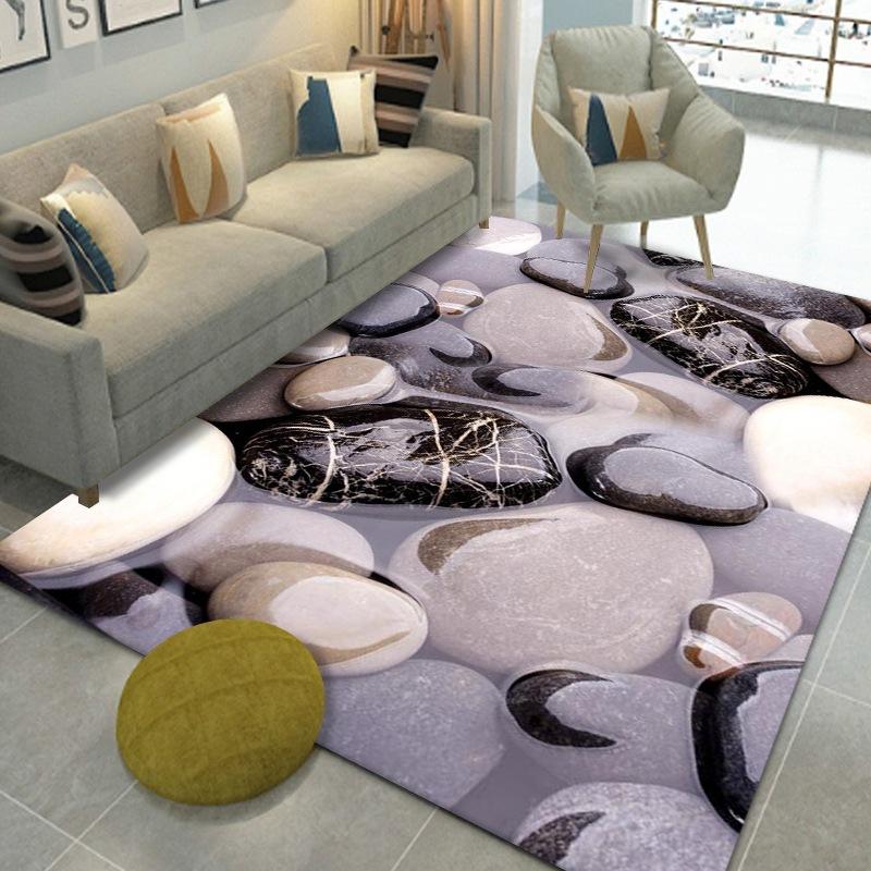 Creative Cobblestone 3D Vision Living Room Sofa Carpet Home Bedroom Bedside Carpet Children's Play Non-slip Mat Home Decoration
