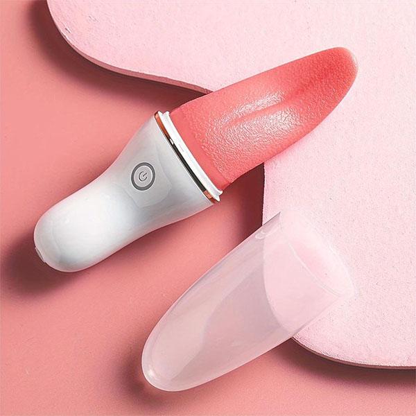 Clitoral Stimulator Tongue Vibrator Red Oral Sex Clitoris Vibrator, Tongue Toy for Women, Clitoral Licking Vibrator with 10 Modes Adult Toys