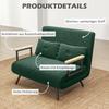 Sofa Bed 4 in 1 with Sleep Function Velvet Look 183x98.5cm Green