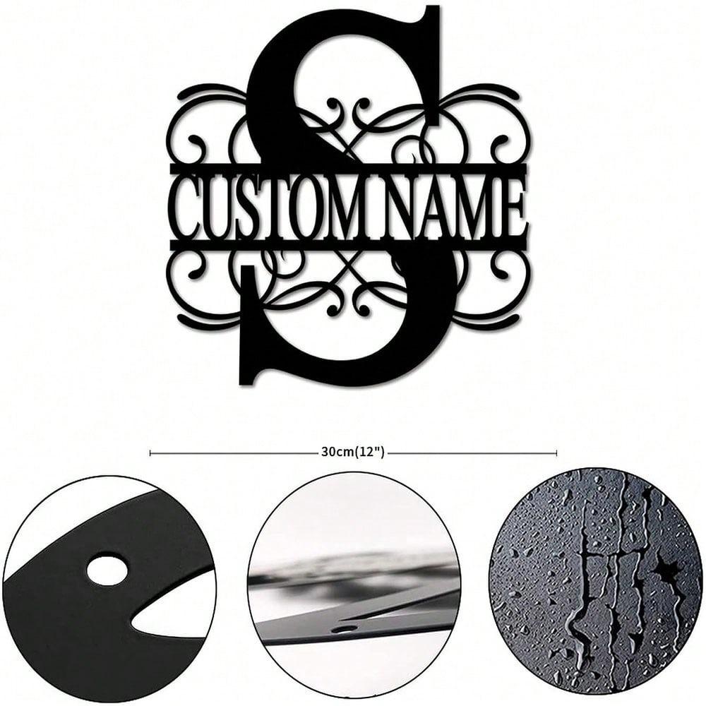 Personalized Metal Wall Art Custom Initials Family Name Light Beam Design Iron Steel Decor Home Porch Garden Gift Birthday