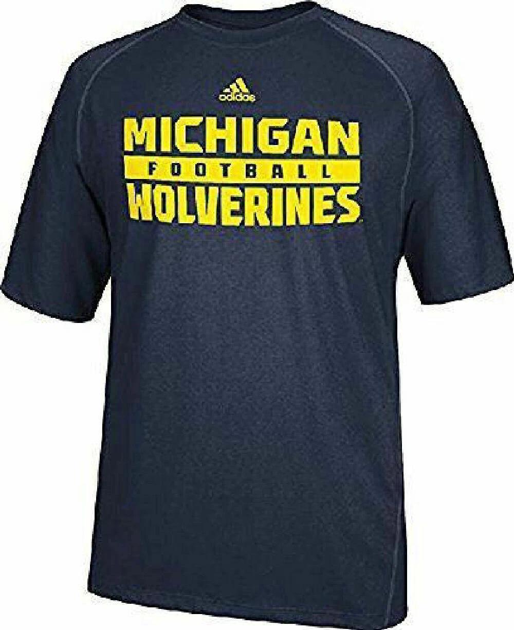 Michigan Wolverines Men s Blue Climalite Short Sleeve T shirt by Adidas (Med) 4XL