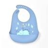 Silicone World 1PC Waterproof Bibs Baby Kids Stuff Cute Cartoon Printed Kids Bib Adjustable Soft Silicone Bib Baby Feeding Stuff