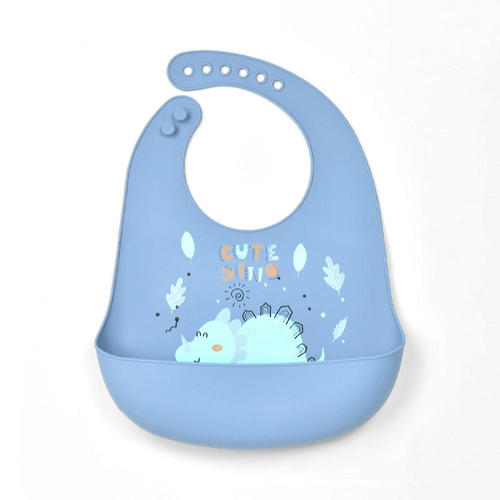 Silicone World 1PC Waterproof Bibs Baby Kids Stuff Cute Cartoon Printed Kids Bib Adjustable Soft Silicone Bib Baby Feeding Stuff
