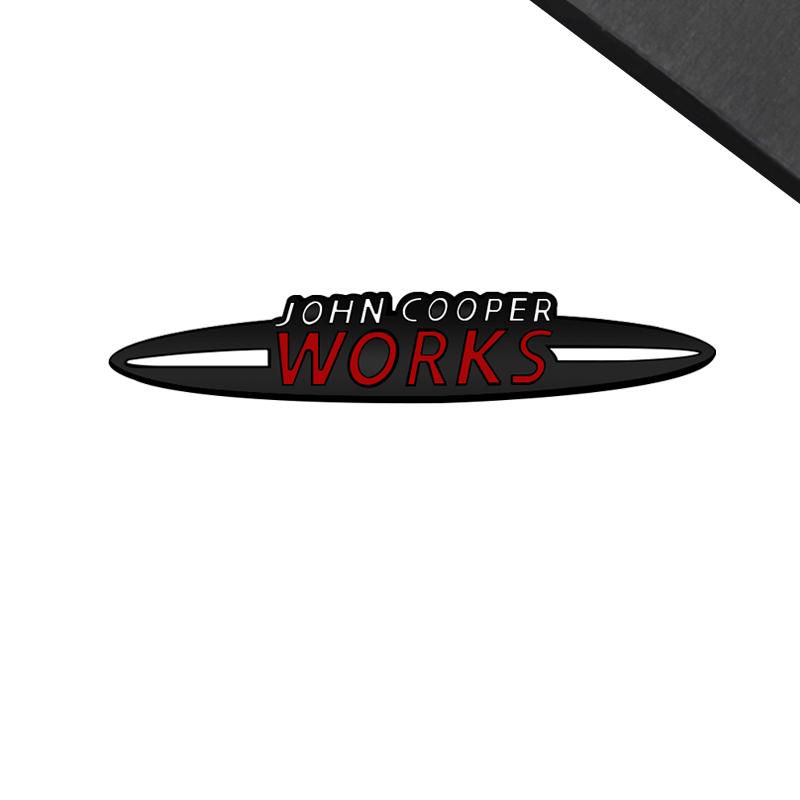 Emblema Nero JCW Styling Auto Adesivo 3D Metallo Griglia Cofano Anteriore Badge Per MINI Cooper S R55 R56 F54 F56 F55 F60 Decorazione Carrozzeria