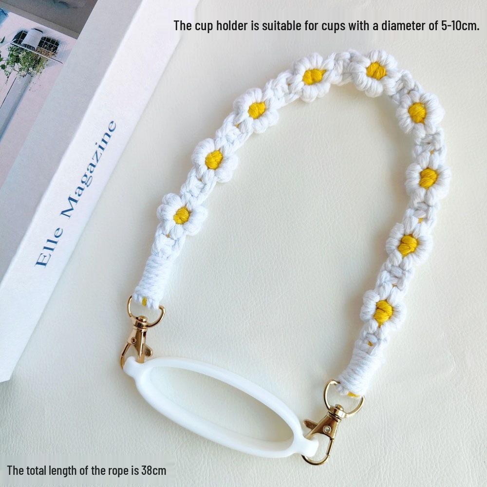 Woven Flower Strap for Water Bottles and Thermos Cups