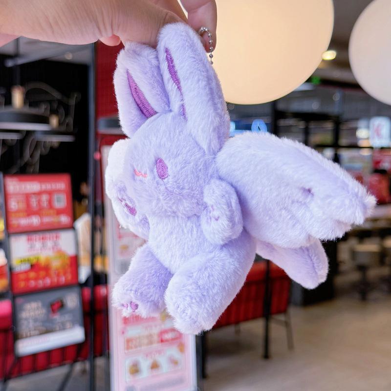 15cm Kawaii Bat Rabbit Plush Toys Cute Bat Rabbit Plush Pendant Keychain Backpack Decor Plushies Stuffed Animals Doll Kids Gift