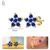 925 Silver Ear Buckles Fashion Hoop Earrings Dark Blue Crystal Pendant Gold Earrings High Women's Jewelry Luxury Gifts