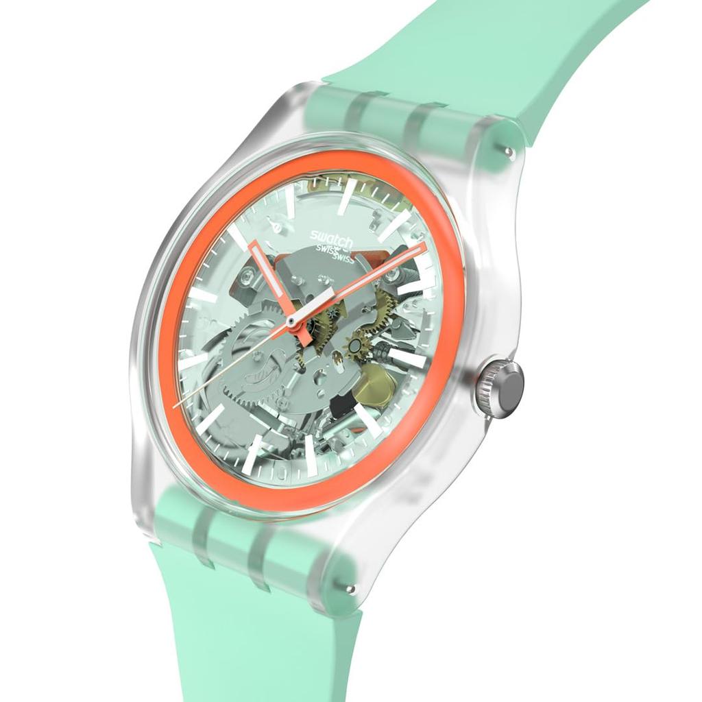 Swatch NEW GENT BIOSOURCED SWEETLY MINT PAY Green Watch, SO29K120-6000, Unisex,