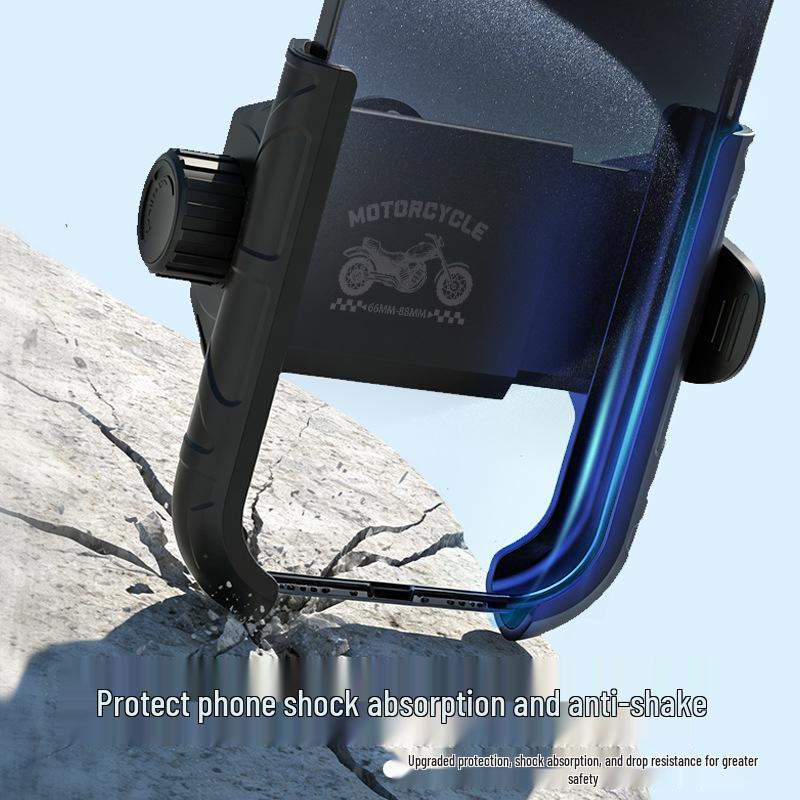 Universal Motorcycle Phone Holder with Shock Absorption & Anti-Shake Design for Outdoor Riding
