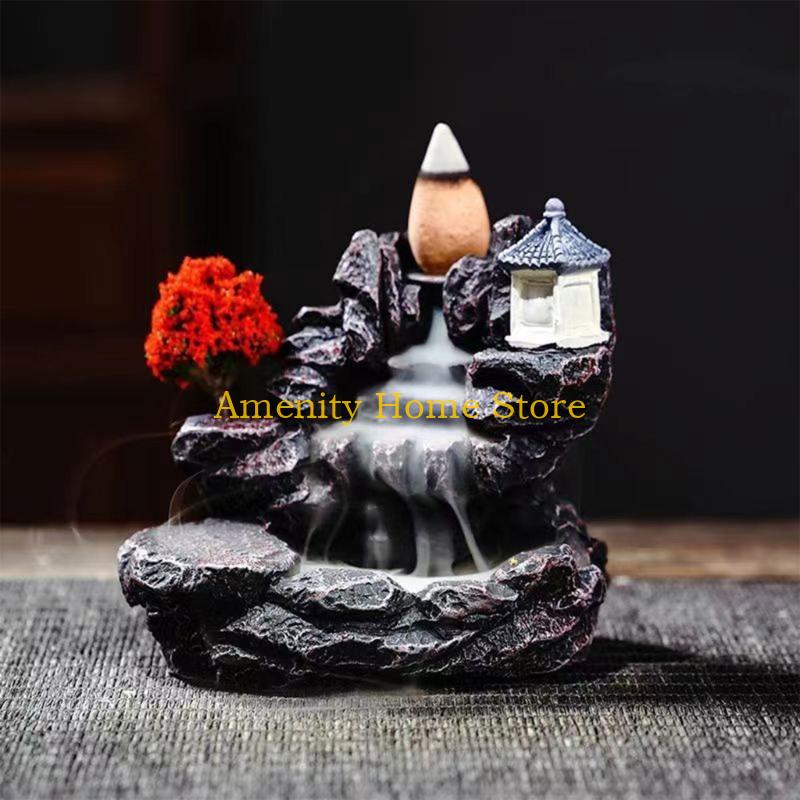 F26C Decorative Incenses ArtCrafts Flower Backflows Incenses Burners  Gift for Meditations Enthusiasts Home Decorations