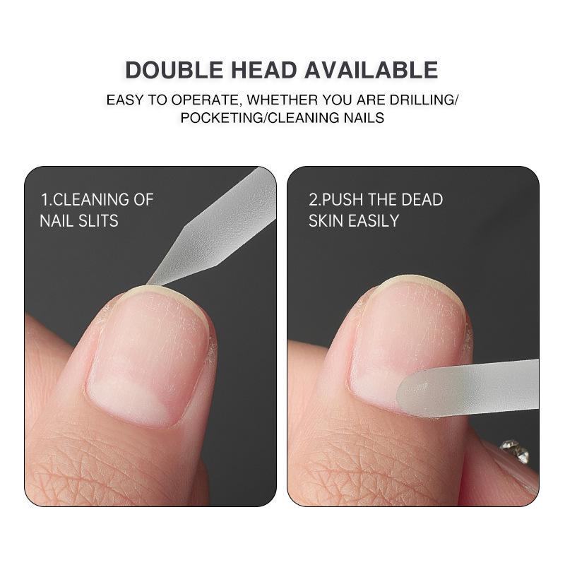 Double-Headed Crystal Glass Nail File for Exfoliating and Polishing