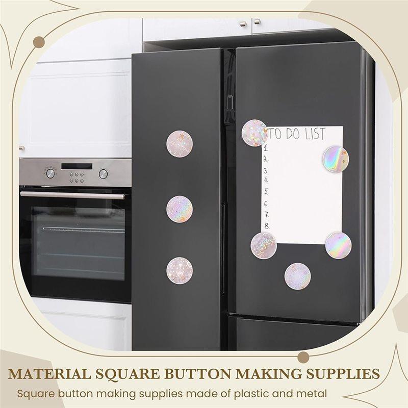 ABBP-200 Pcs Badge Protective Film 44Mm (1.77 In), 8 Styles Of Holographic Glitter, Badge Film For 1.25 Inch 32Mm Button