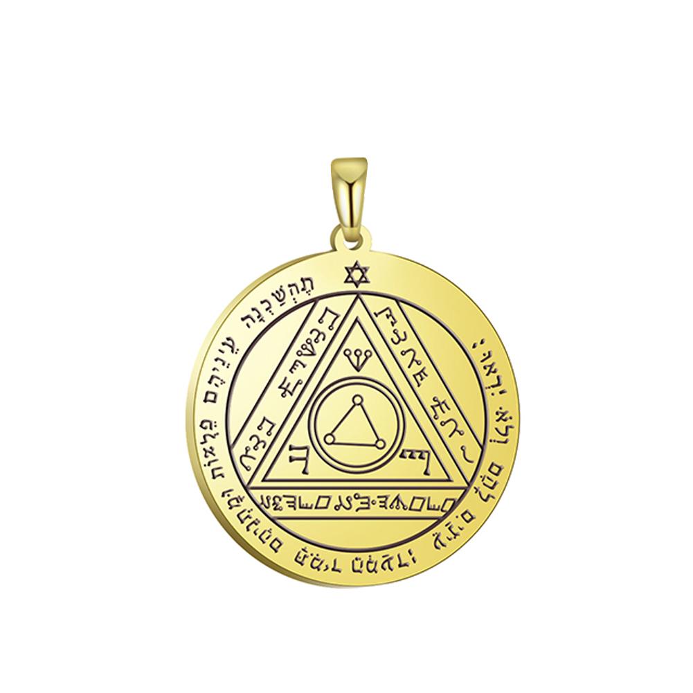 Dawapara Salomon Anhänger Pentagramm der Sonne Amulett Anhänger für Halsketten Edelstahl Schmuck Talisman Zubehör