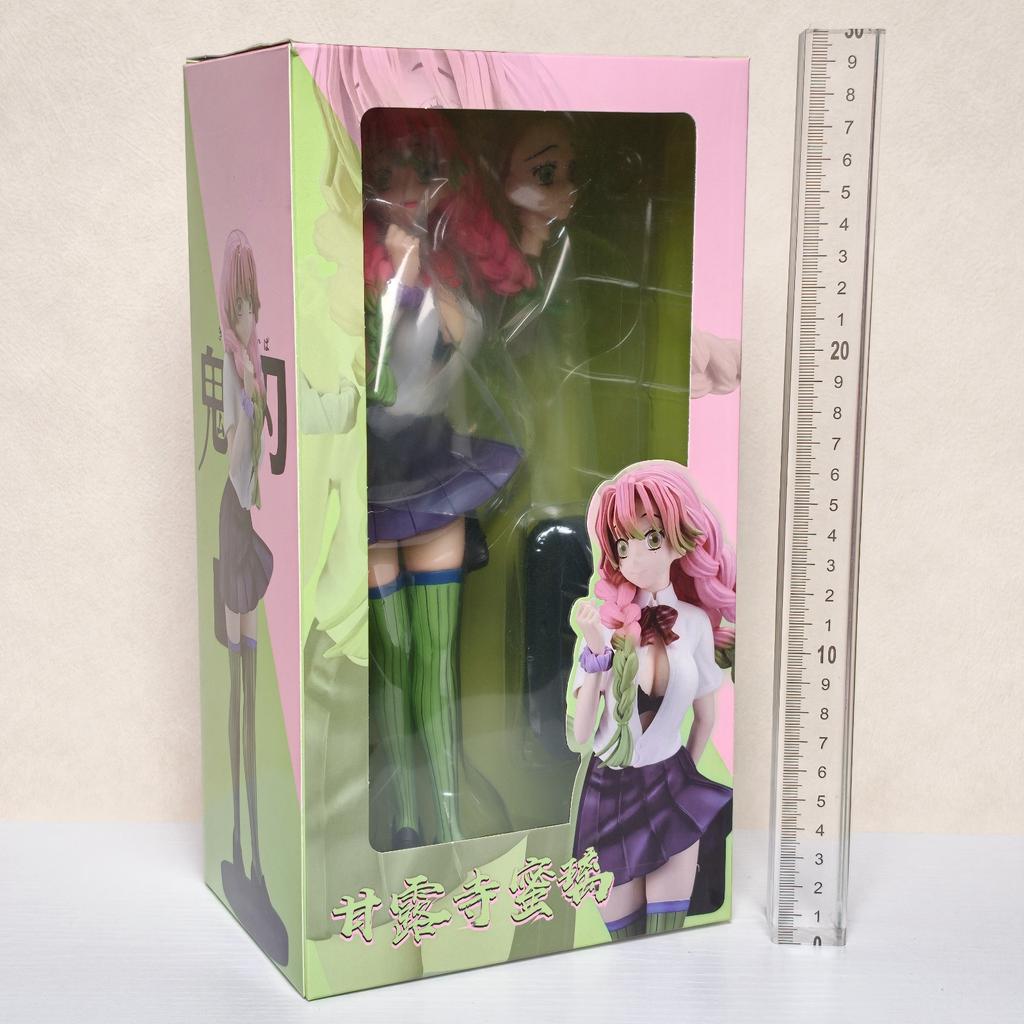 28CM Demon Slayer Mitsuri Kanroji School Uniform Standing Pose Anime Figure Model Statue Pvc Decoration For Anime Fans