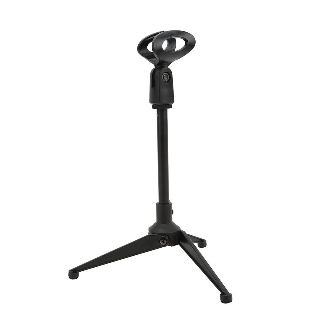 Adjustable Desktop Microphone Tripod Stand Holder Bracket Table Mic Holder with Mic Clip for Conference Live Broadcast