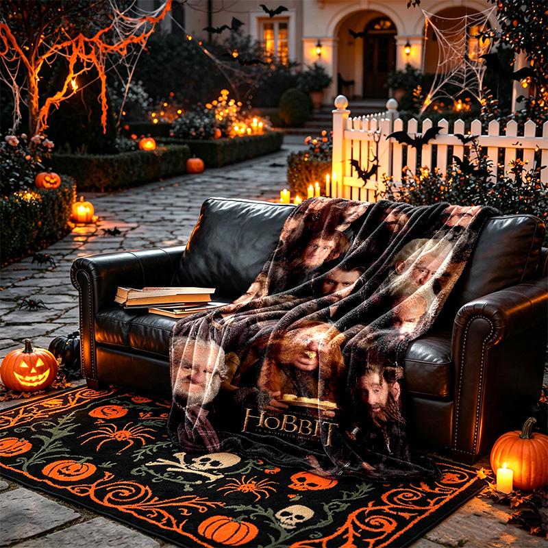 1pc Digital Print Nap Blanket, Hobbit Fellowship Group Blanket for Home Use, All Season Warmth, Christmas and Valentine's Day Gift Blanket
