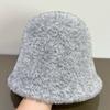 Plush Fisherman's Hat Children Autumn and Winter Warm Knitted Bucket Hat Fashion Windproof Basin Hat