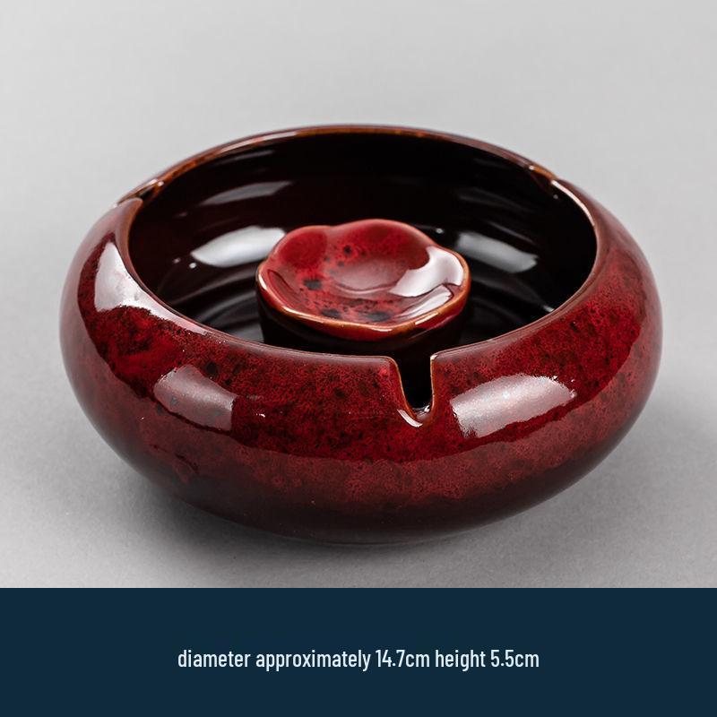 Large Vintage Ceramic Ashtray: Luxury Retro Decor for Home or Office
